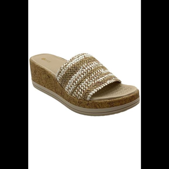 BZees Women's Runaway Raffia Sandal Beige - Medium - Picture 1 of 3